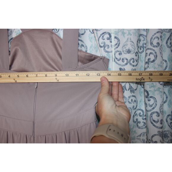 Lulus Air of Romance‎ Taupe Maxi Dress NWT Size Medium Lined Zip Sleeveless - Picture 5 of 8